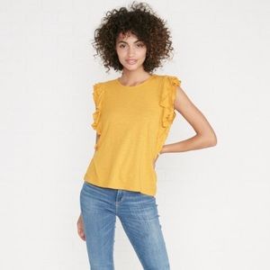 Amour Vert ruffle marigold Aretha tee XS